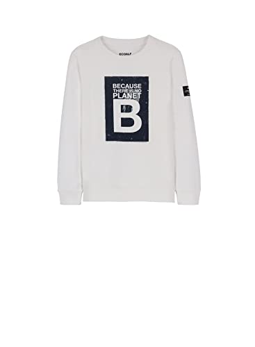 ECOALF, bluza dziecięca Becaralf, bawełniana tkanina z recyklingu bluza z długim rękawem bluza z kapturem, Biały, 6 lat