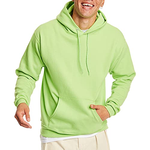 Hanes Męska bluza z kapturem EcoSmart, bluza polarowa o średniej wadze, sweter z kapturem dla mężczyzn, Limonkowa zieleń, M
