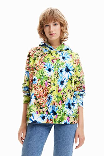 Desigual Bluza damska Sweat_Bugs Flowers, zielony, S