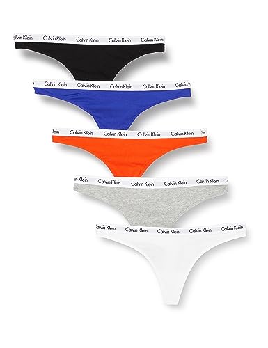 Calvin Klein Stringi damskie, Czarny/W/Spec Bl/Gry Hthr/Spc Ornge, XS