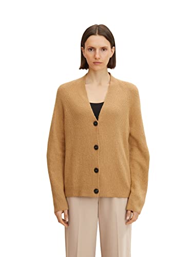 TOM TAILOR Damski Basic Kardigan 1033279, 30263 - Soft Light Camel Melange, 3XL