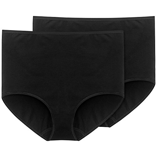 Schiesser - Figi damskie - Maxi (2 sztuki) - Czarny (schwarz 000) - PL : 46 (rozmiar producenta: 44), Noir (Schwarz 000), 44