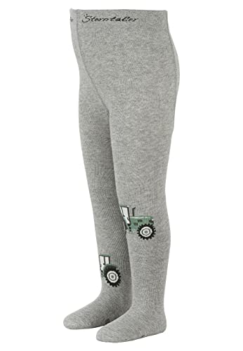 Sterntaler Rajstopy dla chłopców i małych dzieci Traktor, jasnoszary melanż, 86