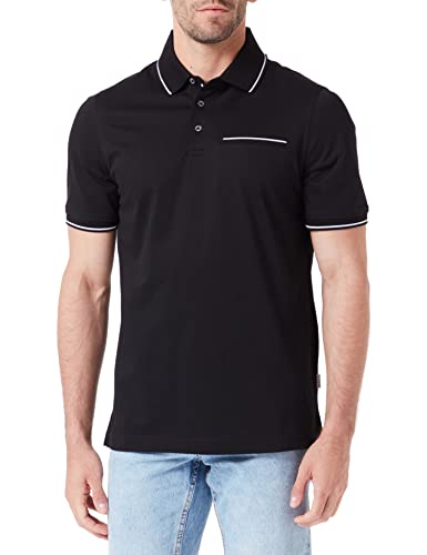 bugatti Męska koszula polo, czarna 290, rozmiar regularny 8151-35100, czarny-290, L