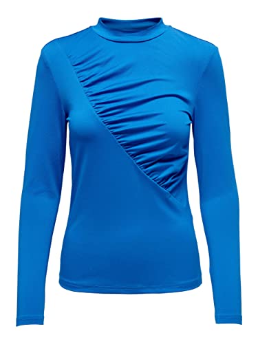 ONLY Women's ONLSOFIE L/S Gathering TOP JRS koszulka z długim rękawem, niebieska (Directoire Blue), M