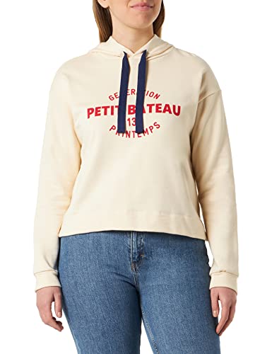 Petit Bateau Bluza damska A071K Bluza z kapturem, beżowa, beżowy, M
