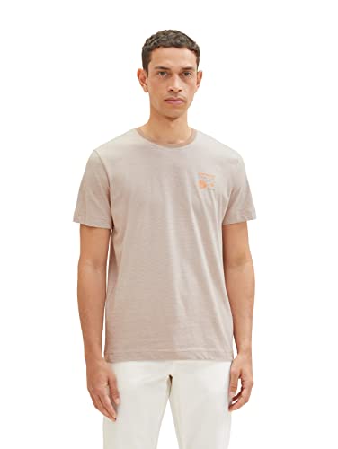 TOM TAILOR T-shirt męski 1037268, 31990-Desert Fawn White Stripes, XXL, 31990 - Desert Fawn White Stripes, XXL