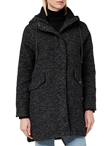 TOM TAILOR Damski Płaszcz z kapturem 1032472, 30572 - Anthracite Structure, S