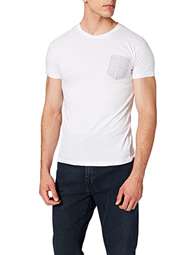 Frenchcool Męski t-shirt Blanc À Poche Encre Gris, biały, XL