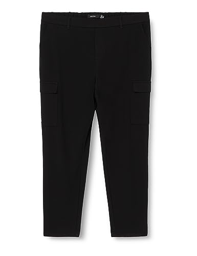 VERO MODA Damskie spodnie VMMAYA MR, luźne spodnie cargo NOOS, czarne, XXL/32, Schwarz, 32/L-XXL
