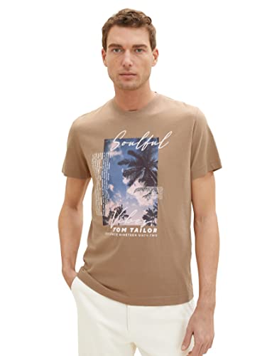 TOM TAILOR Koszulka męska 1036415, 24048-Desert Fawn, XXL, 24048 - Desert Fawn, XXL