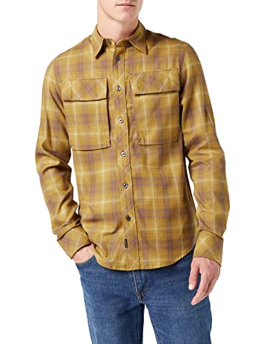 G-STAR RAW Męska koszulka polo Men's Navy Seal reg ls Multicolor (Oxide ocre Carter Check D196-D408), XL