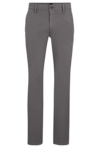 BOSS Męskie spodnie Schino-Slim D Slim-Fit ze stretchem - bawełniana satyna szara, szary, 35W / 32L