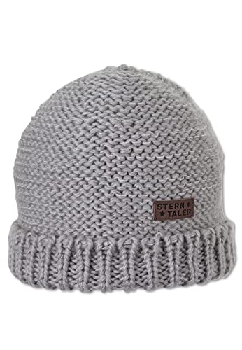 Sterntaler Unisex dziecięca czapka dziergana czapka dziecięca czapka z dzianiny koperta, jasnoszary, 53