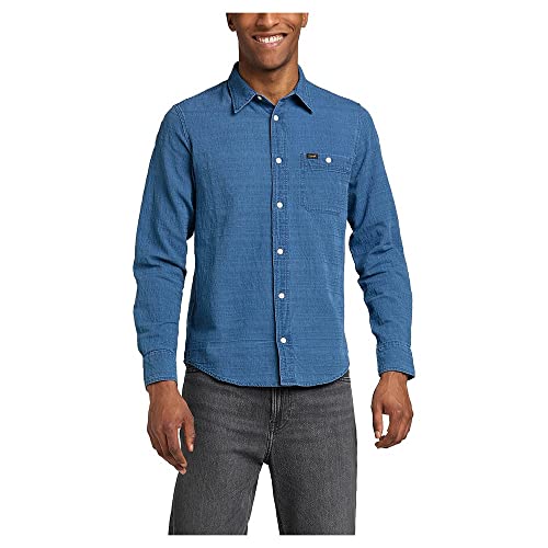 Lee Męska koszula Leesure Shirt, indygo, XL