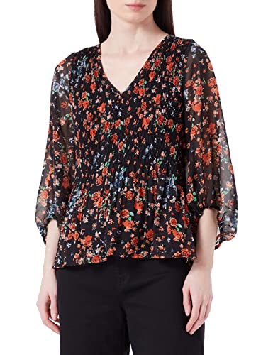 ICHI Damska bluzka IHBALLY LS2, 201492/BLACK SMALL Multi Flower, 36