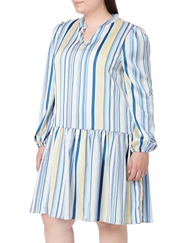 usha BLUE LABEL Sukienka midi w paski damska 17923644, Niebieski, żółty, wielokolorowy, XXL