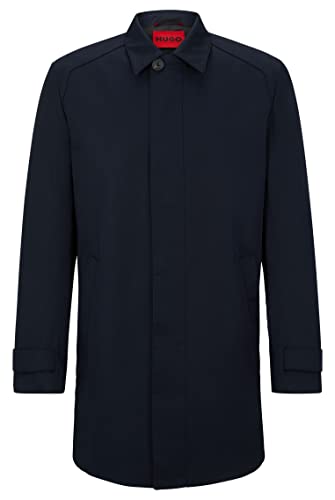HUGO Marec2321 Slim-Fit płaszcz samochodowy męski z wodoodpornym wykończeniem, Dark Blue405, 52