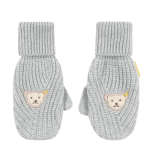 Steiff Rękawiczki dziewczęce, miękkie, szare melanż, 30, Miękki szary melanż, 30