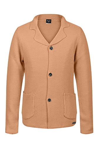 19V69 ITALIA Męska kurtka Joey Light Brown z dzianiny, brązowa, duża (4 sztuki), brązowy, L