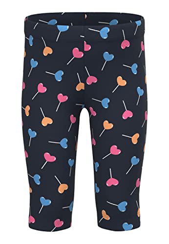 NAME IT Dziewczęce legginsy NMFVIVIAN AOP Capri H1, Dark Sapphire/AOP:Lollipop, 104, Dark Sapphire/Aop: lollipop, 104 cm