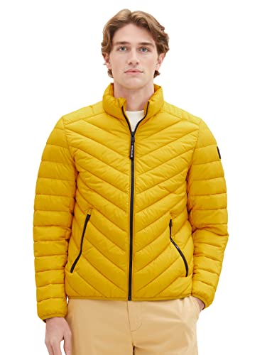 Lekka pikowana kurtka męska TOM TAILOR ze stójką, 32096-symfoniczna słoneczna żółć, XXXL