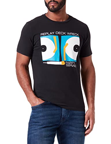 Replay T-shirt męski, 098 BLACK, S