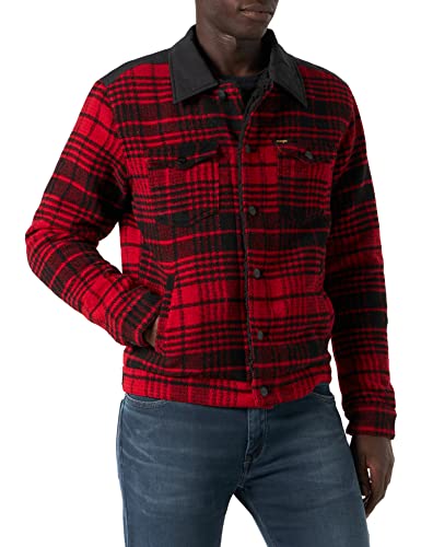 Wrangler Wool Trucker Jacket męska kurtka, Lava Red, 3XL