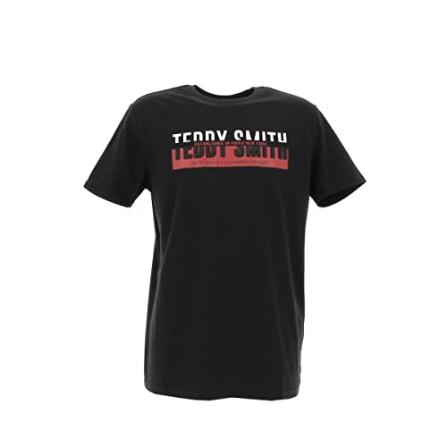Teddy Smith Koszulka męska z okrągłym dekoltem - T-Gordon MC Jersey, Węgiel, S