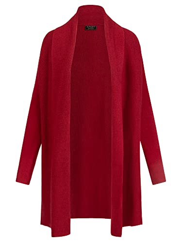 ApartFashion Women's APART dziergany płaszcz z zawartością kaszmiru, czerwony, normalny, czerwony, M