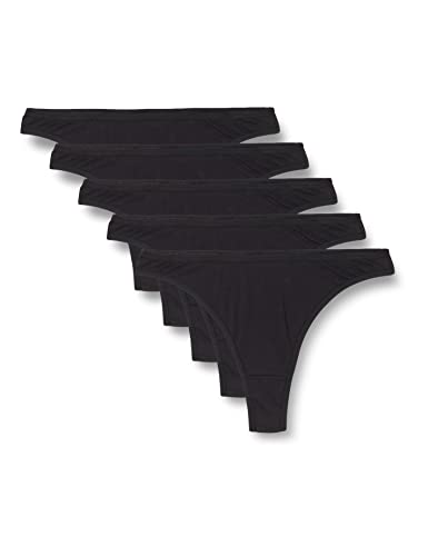 Nur Die Stringi bawełniane, wielokolorowe, 5 szt, czarny, 36-38