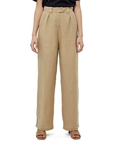Minus Damskie spodnie lniane Marly Lienen, Nomad Sand, 6