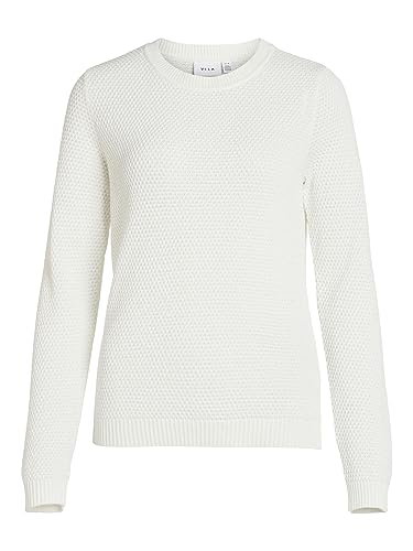 Vila Damski sweter Vidalo O-Neck L/S Knit Top/Su-Noos, White Alyssum, S