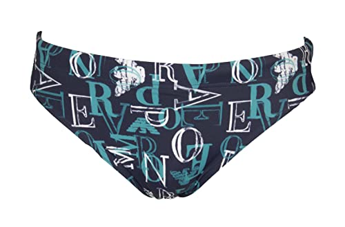 Emporio Armani Swimwear Men's Emporio Armani All Over Logo Low Swim Briefs, Eclipse, 48, Eclipse