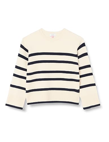 Bestseller A/S Damski sweter Vmsaba Ls O-Neck Ga Girl Noos, Birch/Stripes:navy Blazer, 42-44