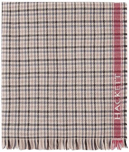 Hackett London Męski szalik Milli Check SELE, brązowy (brązowy/niebieski), jeden rozmiar, Brązowy (brązowy/niebieski), Rozmiar uniwersalny