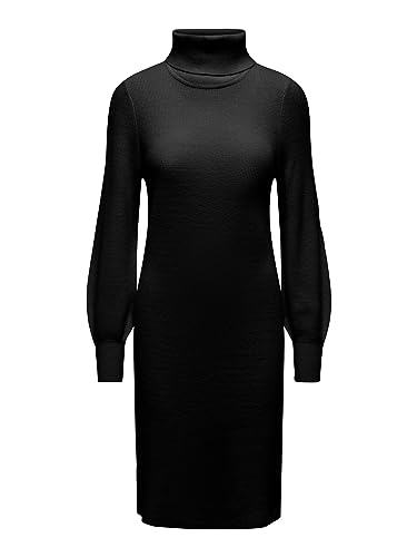 Bestseller A/S Onlsasha L/S sukienka z dekoltem w rolki, sukienka z dzianiny Nca KNT, czarny, XXS
