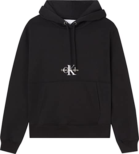 Calvin Klein Jeans Damska bluza z kapturem z logo monogramu, czarna, XXS