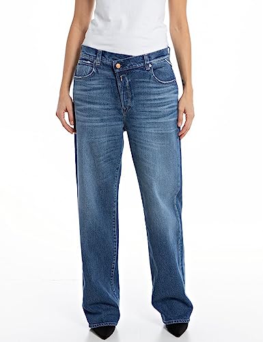 Replay Zelmaa jeansy damskie z szerokimi nogawkami, 007 Dark Blue, 32W / 32L