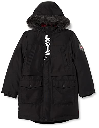 Levi's Kids Kurtka chłopięca Lvb Long Parka, Czarny, 12 Lat