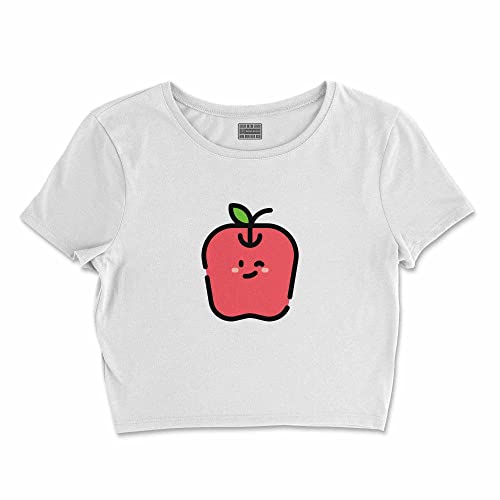 Bona Basics, Damski T-shirt basic, z nadrukiem cyfrowym, 100 bawełny, biały, swobodny, damski top, rozmiar: L, biały, L Krótki