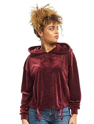Urban Classics Damska bluza z kapturem z krótkimi rękawami i zapięciem na rzepy, czerwony (Port 01157), M