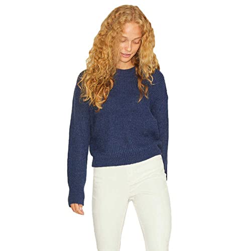 JACK & JONES Damski sweter Jjxx Jxember Ls Fluffy Solid Cneck Knit Noos, granatowy blezer, XS