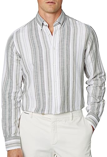 Hackett London Męska koszula w paski, zielona (zielona), M, Zielony (zielony), M