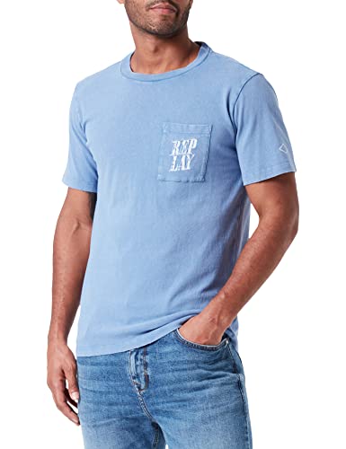 Replay Męski T-shirt M6291, niebieski 112 Aviator Blue, S