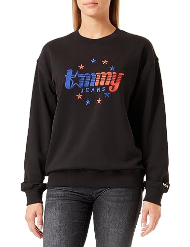 Tommy Jeans Damska bluza Tjw Relaxed Tommy Stars Crew, Czarny, XXS