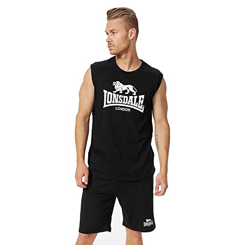 Lonsdale Clopton T-shirt męski, czarny/biały, XL