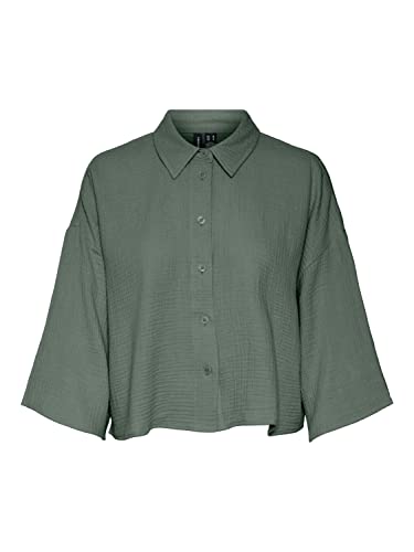 VERO MODA Damska koszulka Vmnatali Crop Shirt WVN Noos Top, Laurel Wreath, L