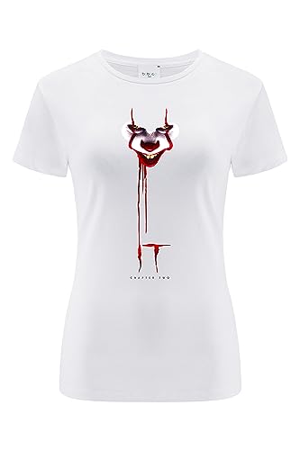 ERT GROUP oryginalny i oficjalnie licencjonowany horror biały t-shirt damski wzór It 024, jednostronne drukowanie, rozmiar S, It 024 White, S