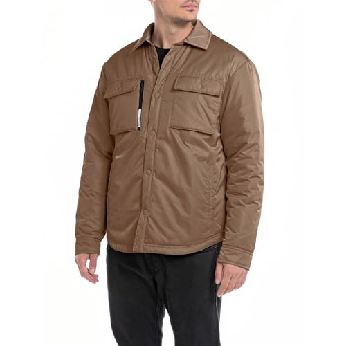 Replay męska kurtka koszulowa, 695 Light Mud, XXL
